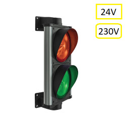 ASF Semafor dvojkomorový, LED, hliník, 0-230V AC/DC ASF Semafor dvojkomorový, LED, hliník, 0-230V AC/DC